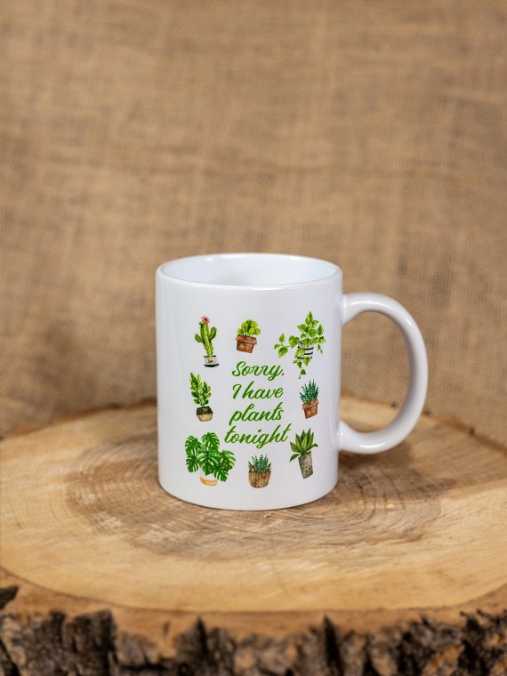 Порцеланова чаша "Sorry, I have plants tonight"