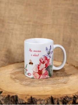 Порцеланова чаша "Цветя с пчела"